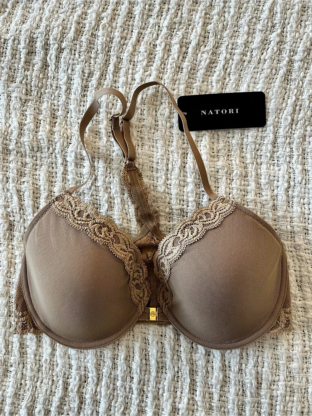 Natori Feathers Front-Close T-Back Contour Bra Front-Close T-Back Bra Brown 34D
